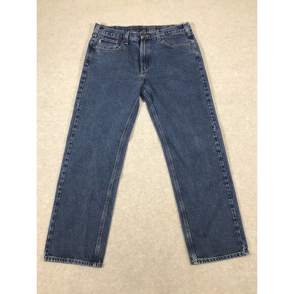 Carhartt Jeans Mens 38x32 B480 DVB Straight Traditional Fit Denim Workwear - Picture 1 of 13